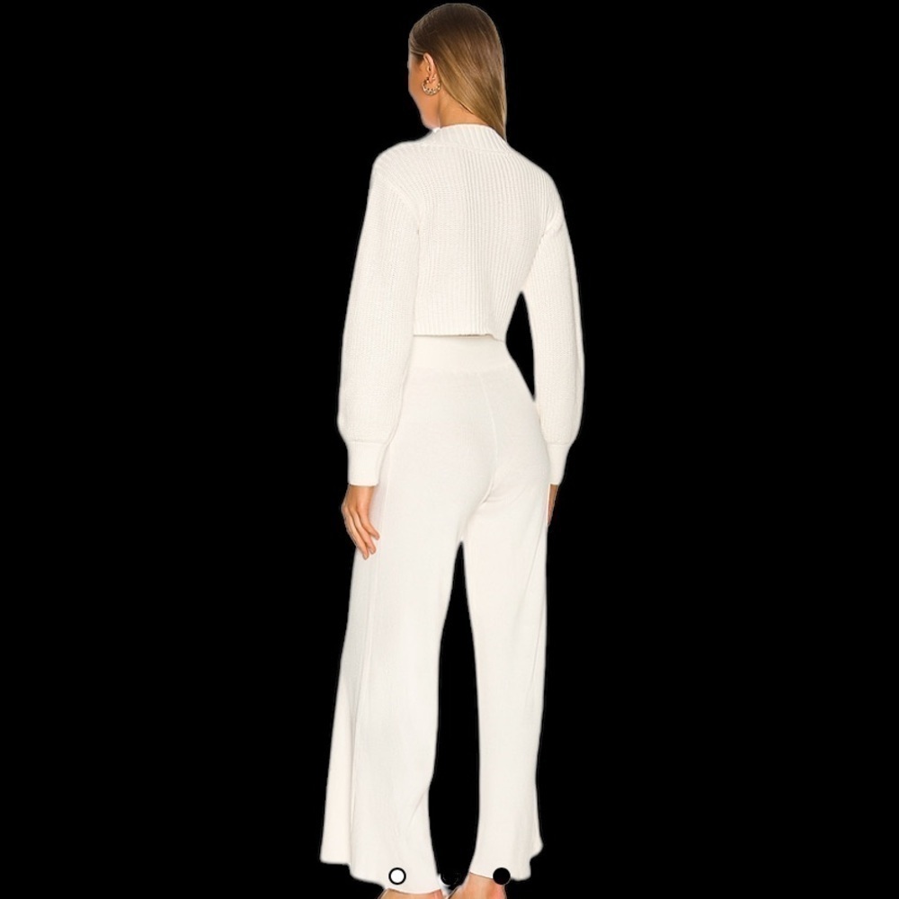 Free People Emilie Cable-Knit Sweater & Flared Pants Set IVORY - Picture 3 of 6